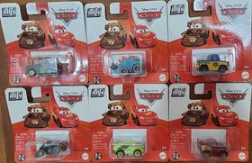 Pack com 6 pçs Miniaturas Disney Pixar Carros Hot Wheels