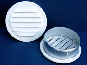 Pack com 6 venezianas redondas de alumínio branco Maurice Franklin Louver 2" Pack com 6 venezianas redondas de alumínio branco Maurice Franklin Louver 2"