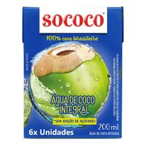 Pack Com 6x Águas de Coco Integral Sococo Caixa 200ml Pack Com 6x Águas de Coco Integral Sococo Caixa 200ml