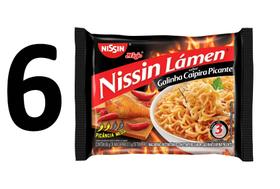 Pack Com 6x Macarrão Lámen Galinha Picante Nissin Miojo 85g Pack Com 6x Macarrão Lámen Galinha Picante Nissin Miojo 85g