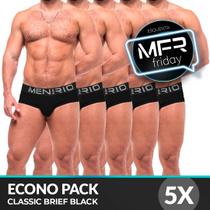 Pack cueca classic brief black five