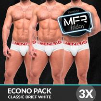 Pack cueca classic brief white three