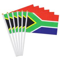 Pack de 12 Banderas de Mano de Sudáfrica de 30 cm para Eventos y Fiestas