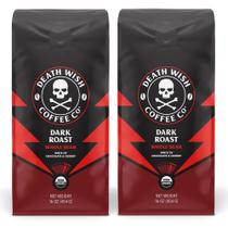 Pack de 2 Paquetes de Café Death Wish en Grano Tostado Oscuro 454g Pack de 2 Paquetes de Café Death Wish en Grano Tostado Oscuro 454g