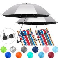 Pack de 2 sombrillas para silla NBtoUS ajustables 360 con protección UPF50+ plata