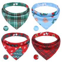 Pack de 4 Bandanas Navideñas para Perros PAWCHIE Reversibles 46x31 cm