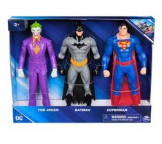 Pack de Bonecos Personagens DC Batman Coringa Superman 24cm Pack de Bonecos Personagens DC Batman Coringa Superman 24cm