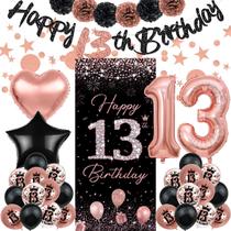 Pack de Decoración para Fiesta TSVATE Rose Gold 13º Cumpleaños