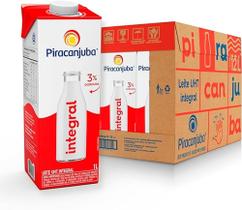Pack de Leite Integral Piracanjuba Pack com 12 unidades 1L - Piracnajuba