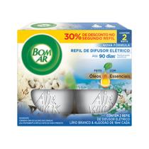 Pack Difusor de Ambiente Elétrico Lírio Branco e Algodão com Óleos Essenciais Bom Ar Air Wick Caixa
