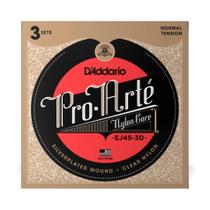 Pack Encordoamento Violão D Addario Pro-Arte EJ45-3D Normal Tension Nylon (Kit 3 Jogos) Pack Encordoamento Violão D Addario Pro-Arte EJ45-3D Normal Tension Nylon (Kit 3 Jogos)