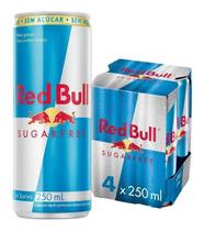 Pack Energético Zero Açúcar Red Bull Lata 4 Unid 250ml Cada