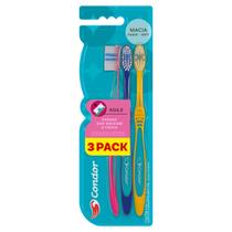 Pack Escova Dental Macia Condor Agile Cabeça M 3 Unidades
