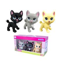 Pack Mini Gata Cinda, Preto e creme Mini Pets da barbie
