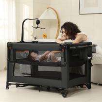 Pack n Play A2DAO 5 em 1 com berço, cama de cabeceira preta