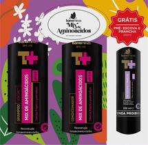 Pack shampoo condicionador creme pentear barrominas mix aminoacidos