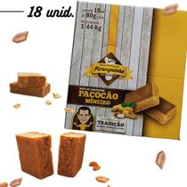 Paçoca Caseira Paçocao 80g- caixinha c/ 18 unid - O doce de amendoim de Minas Gerais - BARRACA AMARELA