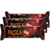 Paçoca Latam Cobertura com Chocolate Zero Açúcar 25g Kit com três unidades