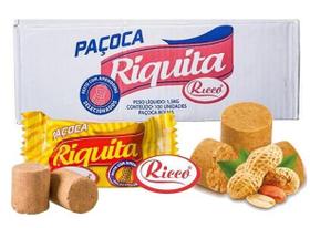 Paçoca Riquita Cx 100 Unid Ricco 1,5kg Paçoca de Rolha - Tipo Paçoquita