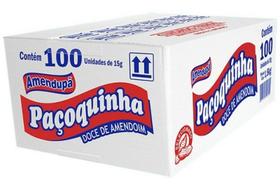 Paçoca Rolha Amendupã Embrulhada 100un 1,5kg Caixa