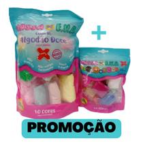 Pacotão de Massinha de Eva Make+ 250g 10 Cores Pasteis + Massinha original 50g com 10 cores vibrantes para artesanato e brinquedo