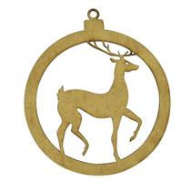 Pacote 10 Aplique Bola de Natal Rena 8,7cm Mdf Madeira Pacote 10 Aplique Bola de Natal Rena 8,7cm Mdf Madeira