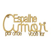 Pacote 10 Aplique Frase Espalhe Amor Decoração 10x5 Mdf Madeira