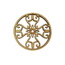 Pacote 10 Aplique Mandala Modelo 19 5cm Mdf Madeira Cru