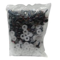 Pacote 100 Pares Olhos Redondos de Amigurumi com Travas para Boneca, Fantoche de N 6 a 14mm Artesanato