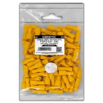 PACOTE 100 TERMINAL LINGUETA FEMÊA TOTAL ISOLADO 4 A 6mm AMARELO