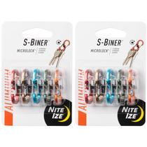 Pacote 10x2 de alumínio Mosquetão Nite Ize S-Biner MicroLock Pacote 10x2 de alumínio Mosquetão Nite Ize S-Biner MicroLock