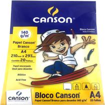 PACOTE 20 FOLHAS A4 - Bloco Canson Branco