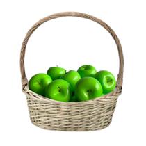 Pacote 4 Frutas Artificiais Maçã Verde para Arranjos: Cores Vivas e Aparência Real fruta falsa