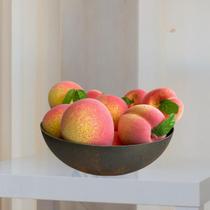 Pacote 4 Pêssegos Artificiais para Sala Frutas Decorativas que Não Atraem frutas falsas