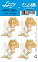 Pacote 5 Aplique Decoupage Anjinha Apm3-182 em Papel e Mdf 3cm Litoarte