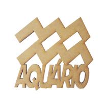 Pacote 5 Aplique Signo Aquário 7x6,5 Mdf Madeira