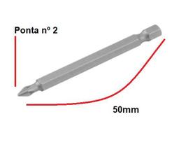 Pacote 5 Ponteira Phillips N.2 Sx 1/4x2 50mm Jomarca