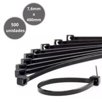Pacote 500 Lacres Abraçadeira Nylon Pequeno 7,6mmX 400mm Prendedor Preto Plástico
