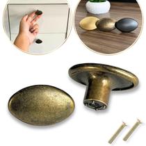 Pacote 6 puxadores Ponto Ouro Velho metal p/ portas e gaveta Pacote 6 puxadores Ponto Ouro Velho metal p/ portas e gaveta