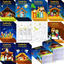 Pacote a granel de livros para colorir Cholemy Nativity, 120 unidades, 12,5 x 17 cm