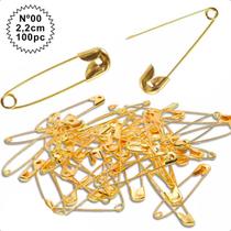 Pacote Alfinete de Segurança Ouro Nº00 2,2cm -100 Unidades