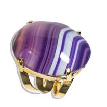 Pacote Atacado com 03 Anéis de Ágata Lilás Oval em Pedra Natural com Aro Ajustável Pacote Atacado com 03 Anéis de Ágata Lilás Oval em Pedra Natural com Aro Ajustável
