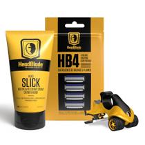 Pacote básico de barbear HeadBlade ATX masculino com creme de 150 ml