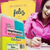 Pacote Bloco Auto Adesivo 38x51mm C/4 Blocos de 100Fls Neon - Imprimaster