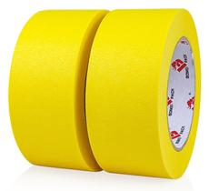 Pacote BOMEI de fita adesiva amarela de 5 cm x 50 m para pintura, pacote com 2 Pacote BOMEI de fita adesiva amarela de 5 cm x 50 m para pintura, pacote com 2