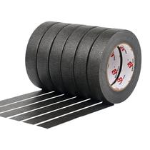 Pacote BOMEI de fita adesiva preta de 2,4 cm x 55 m para pintura, pacote com 6 Pacote BOMEI de fita adesiva preta de 2,4 cm x 55 m para pintura, pacote com 6