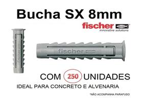 Pacote Bucha 8mm - Sx8 Fischer 250pçs Concreto E Alvenaria