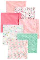 Pacote Burp Cloths Simple Joys da Carter's Muslin com 7 rosa/branco Pacote Burp Cloths Simple Joys da Carter's Muslin com 7 rosa/branco