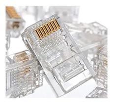 Pacote C/100 Conector Rj45 Cat5e Banho De Ouro! Cabo Rede Pacote C/100 Conector Rj45 Cat5e Banho De Ouro! Cabo Rede