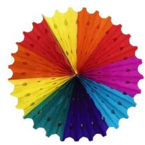 Pacote C/ 12 Leques Redondo De 50cm Enfeite Para Festas Colorido